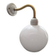 Old opaline brass globe wall light & art deco porcelain base 1930 Ø 13 cm