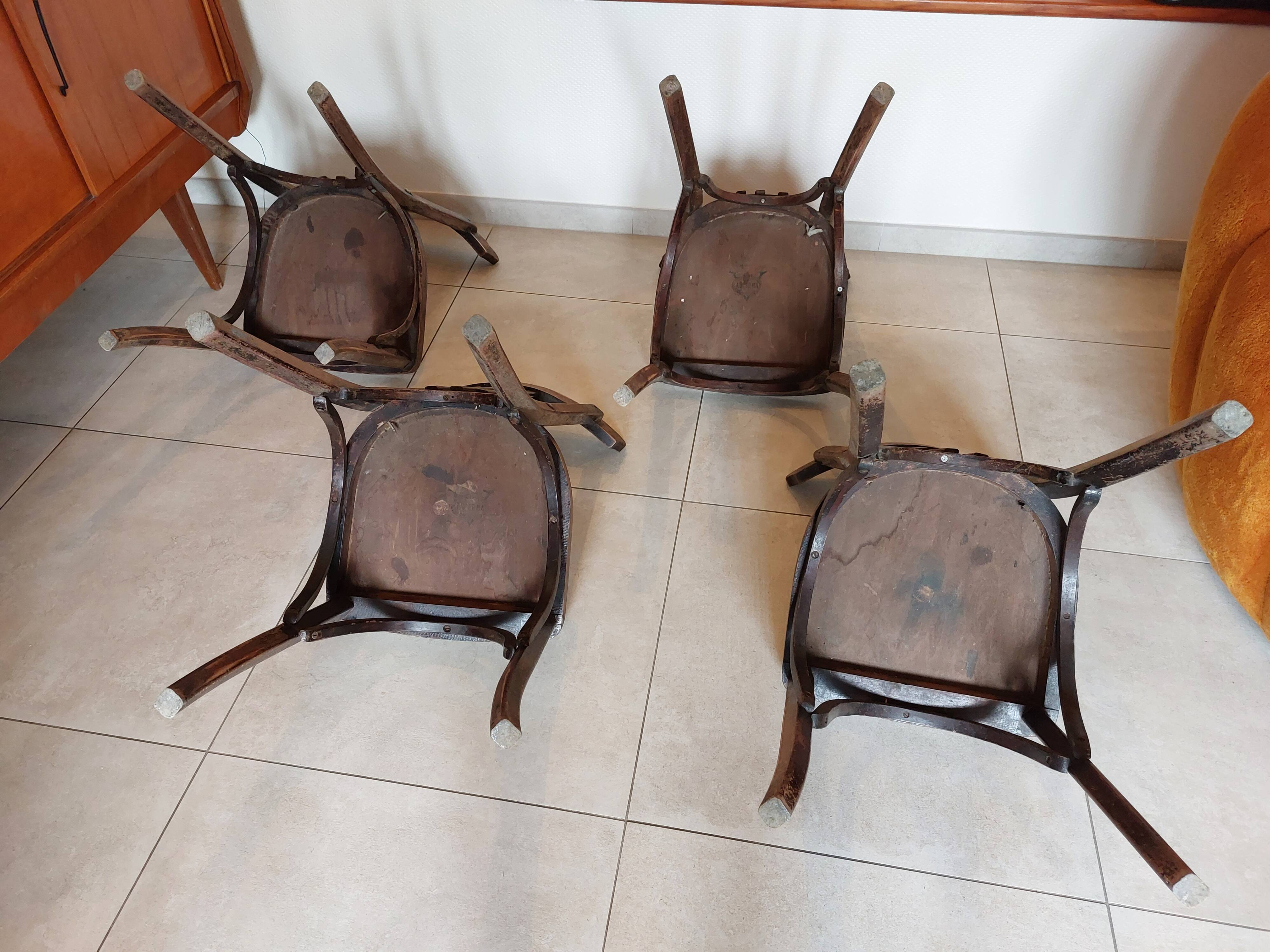 4 dark Luterma bistro chairs, sanded. Painting possible.