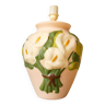 Pied de lampe barbotine "Bouquet d'arums"