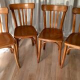 4 chaises bistrot années 50 type Baumann