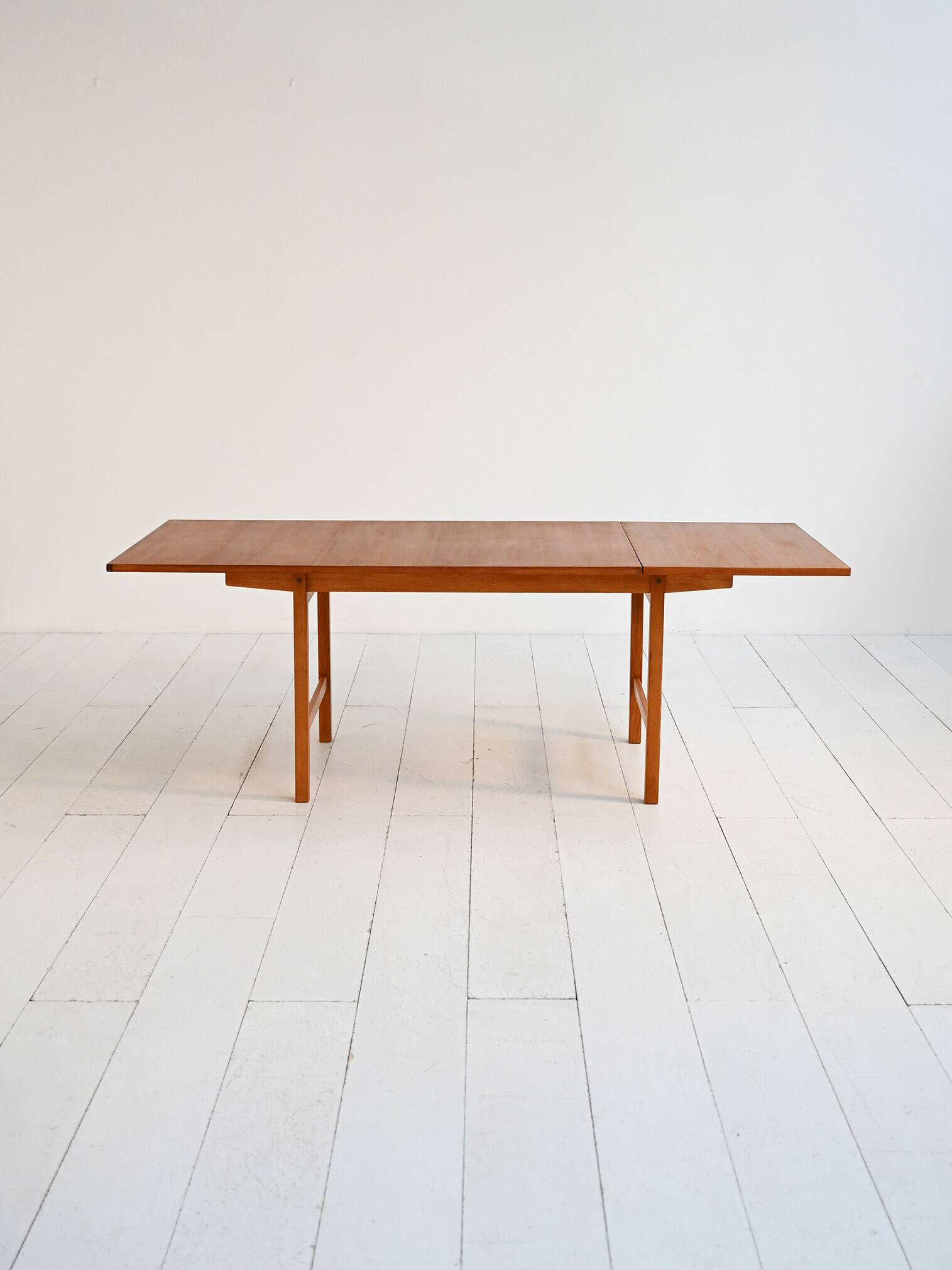 Scandinavian extendable teak and oak dining table 1960s