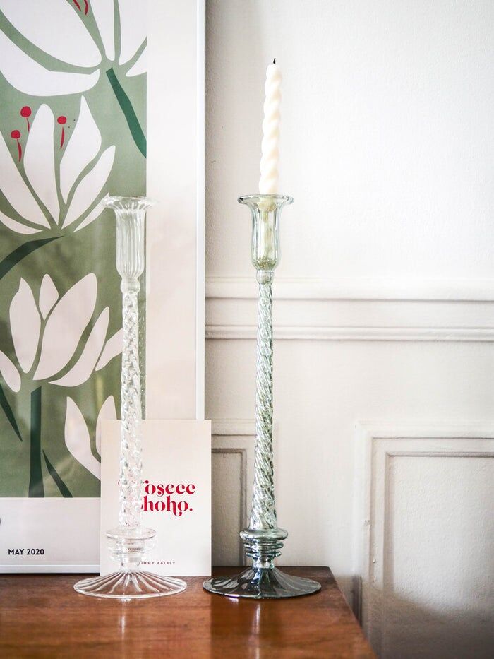 Giverny handcrafted candle holder made of recycled glass