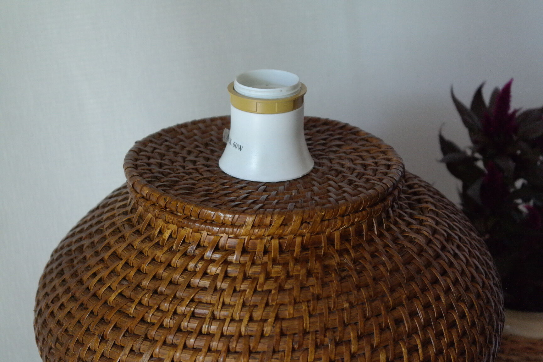Vintage braided rattan lamp foot 60