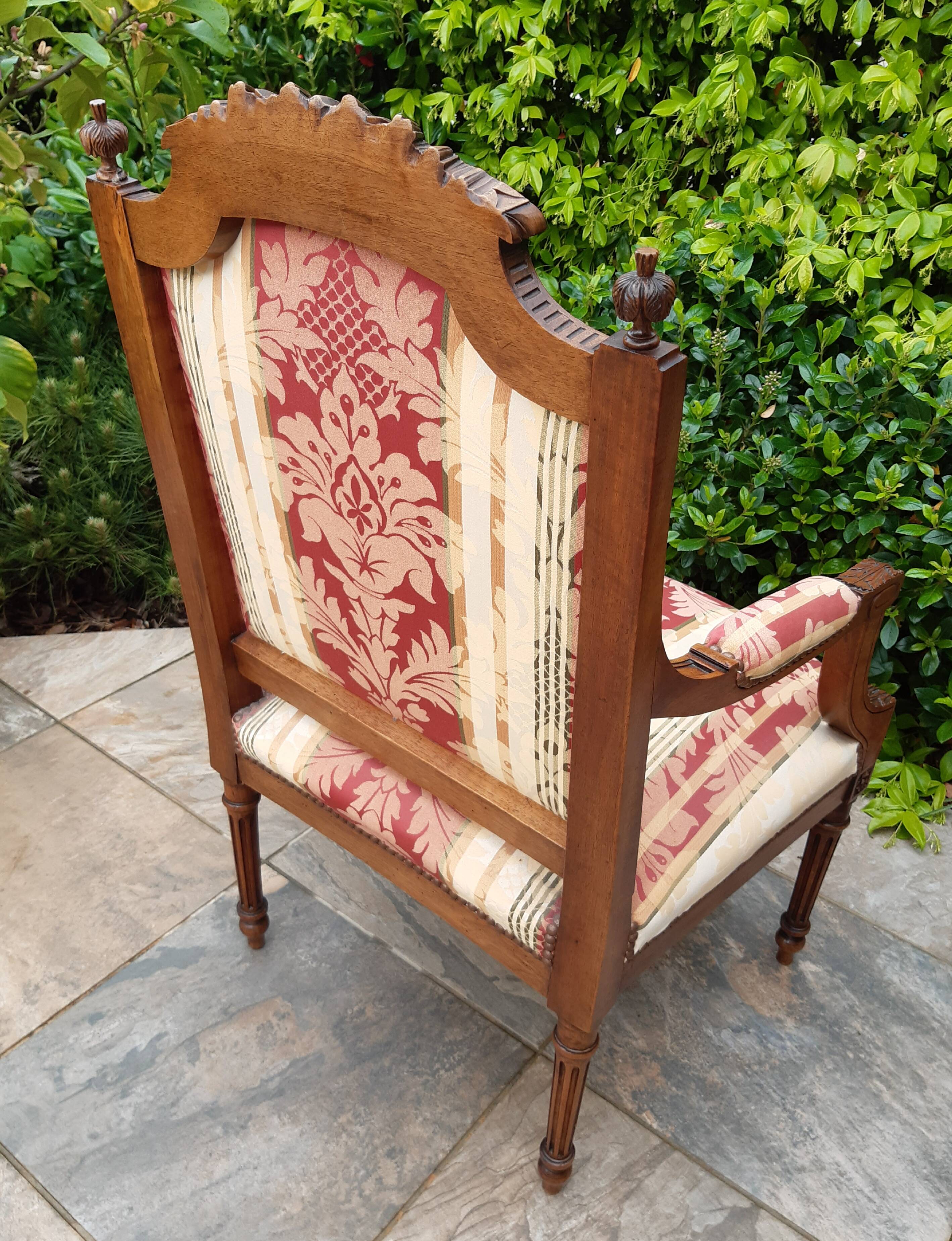 Walnut chair, LouisXVI style, late 19th