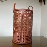 Canning rattan office paper basket 70s