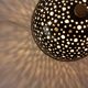 1950s French Saturn Table Lamp in Pierced Aluminum and Brass