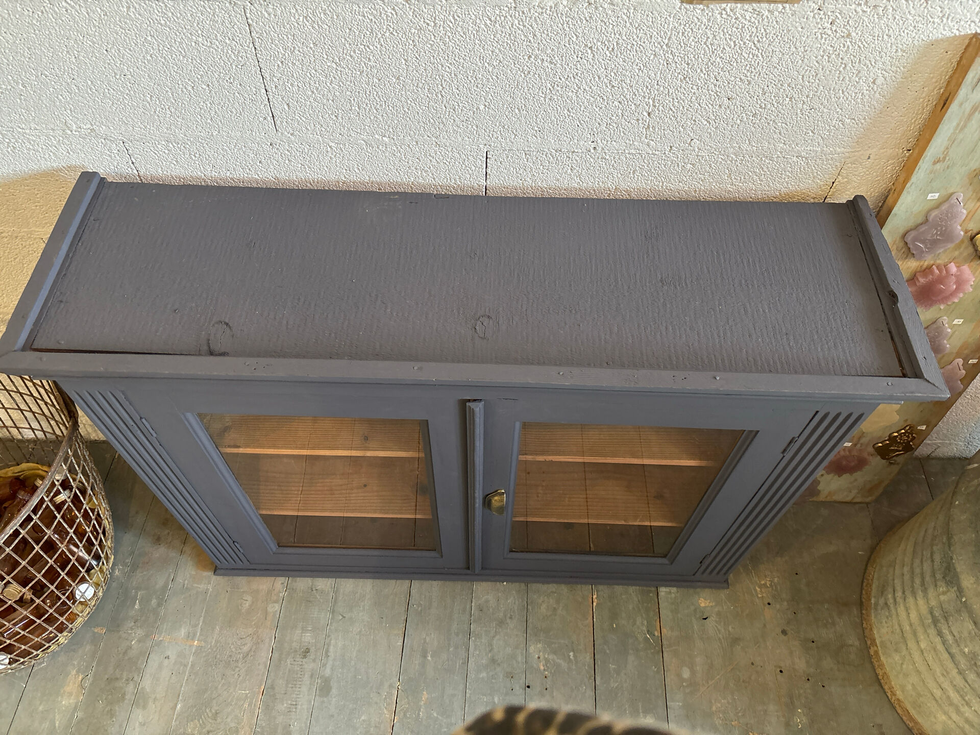 Midnight blue display cabinet