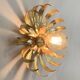 Vintage gold leaf metal wall light flower applique