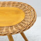 Table d'appoint en rotin du milieu du siècle par Jan Kalous pour ÚLUV, années 1960, Tchécoslovaquie