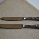 24 TABLE & DESSERT KNIVES SILVER METAL GOLDFORFER FRIONNET FRANCOIS LOUIS XV