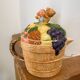 Vintage fruit and bear barbotine teapot