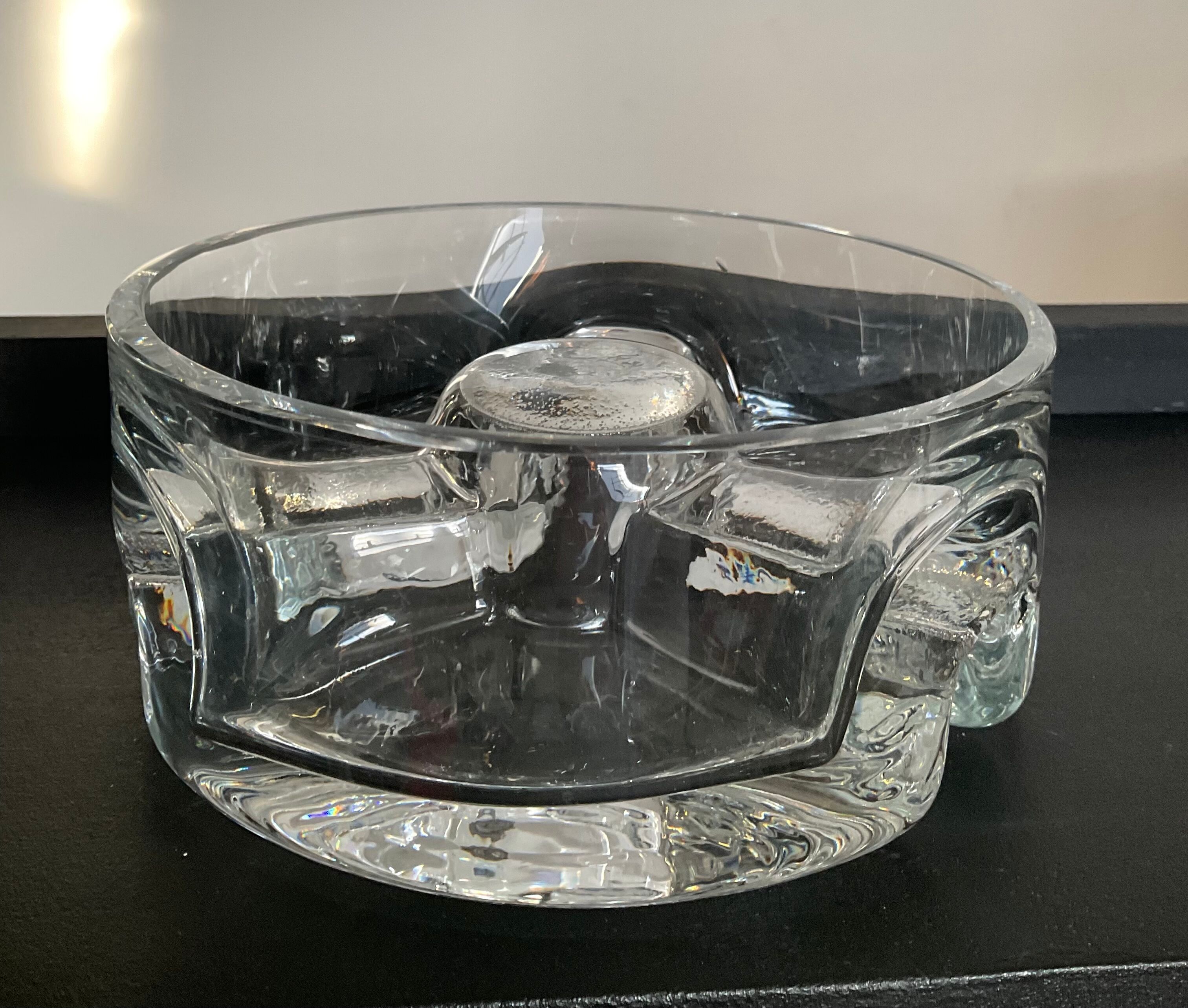 Empty vintage pocket molded glass 70s