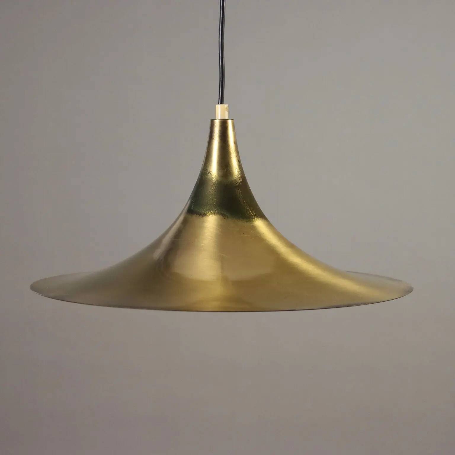 Vintage lamp in aluminium with brass plating, Italian made, 1960s.