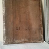Beaded eighteenth weathered wooden mirror