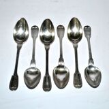 Set of 6 CHRISTOFLE Chinon coffee spoons, 14cm filet model