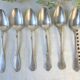 Set of 6 mismatched vintage soup spoons