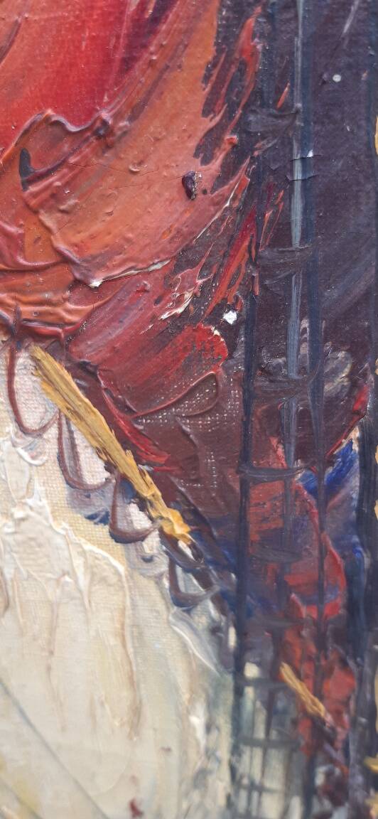 Large oil on canvas "Mediterranean Sea" signed Louis Audrey