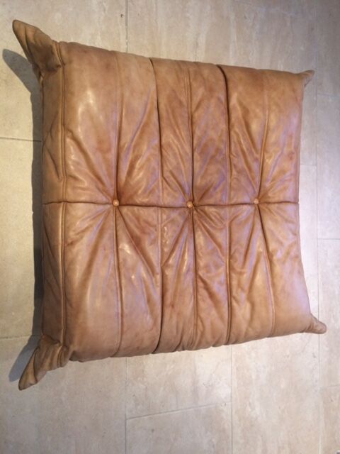 Togo pouffe by Michel Ducaroy for Ligne Roset natural leather