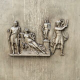 Directoire mirror or overmantel, stuccoed and painted wood, early 19th century.