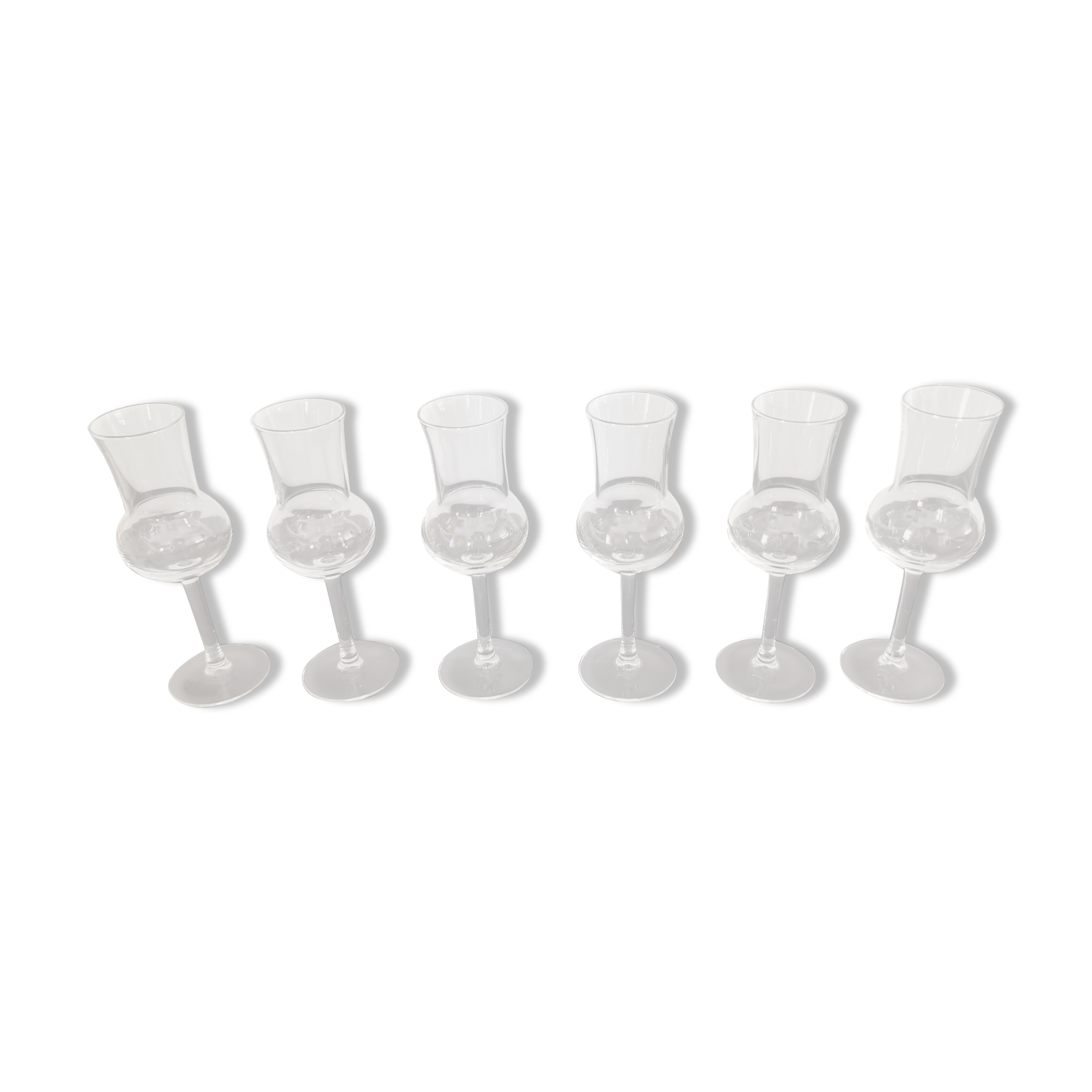 Set of 6 crystal glasses with grappa/digestive Italian Luminarc