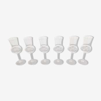 Set of 6 crystal glasses with grappa/digestive Italian Luminarc