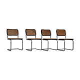 Set of 4 black dinning chairs B32 by Marcel Breuer