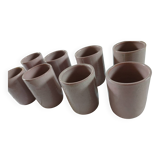 8 signed enamelled ceramic mugs