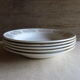 5 deep plates Golden Frise Digoin and Sarreguemine