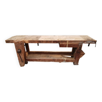Large vintage wooden workbench