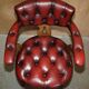 Chaise de capitaine Chesterfield victorienne en cuir