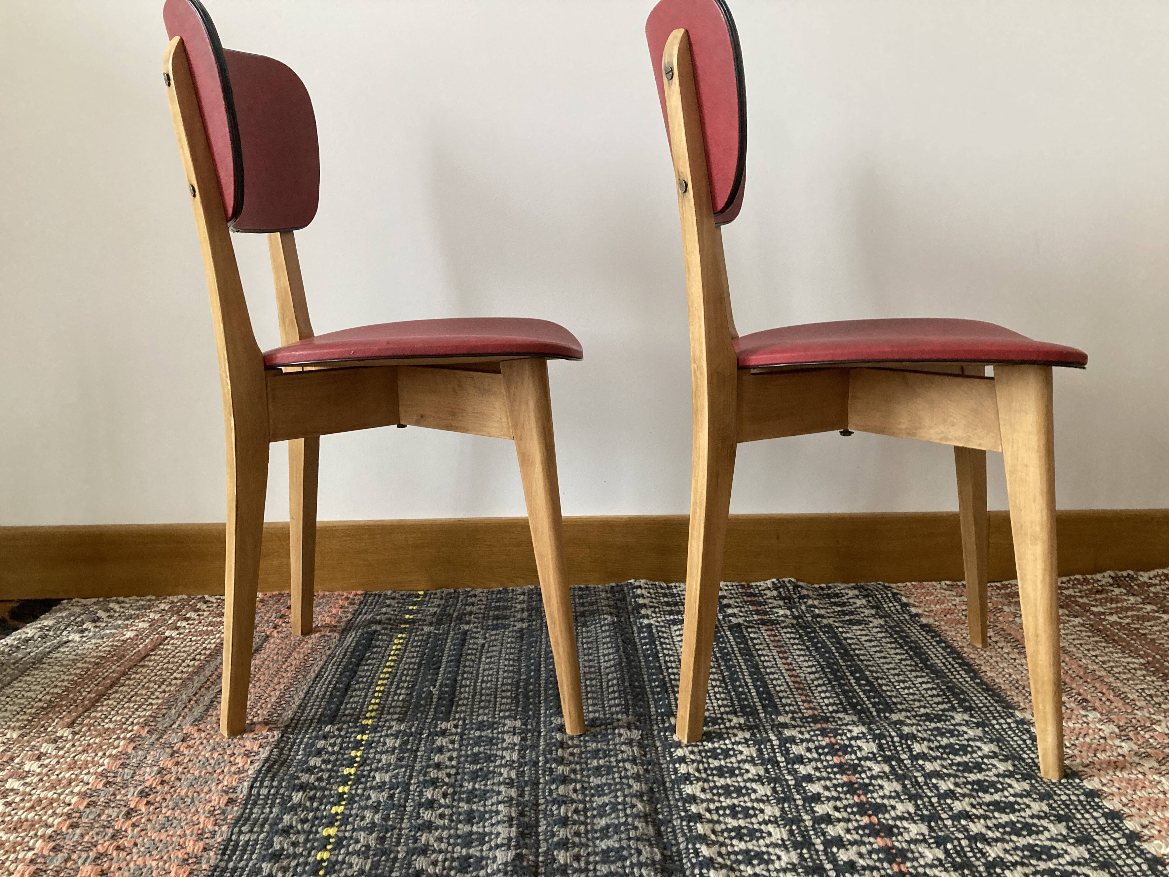 Pair of red skai chairs