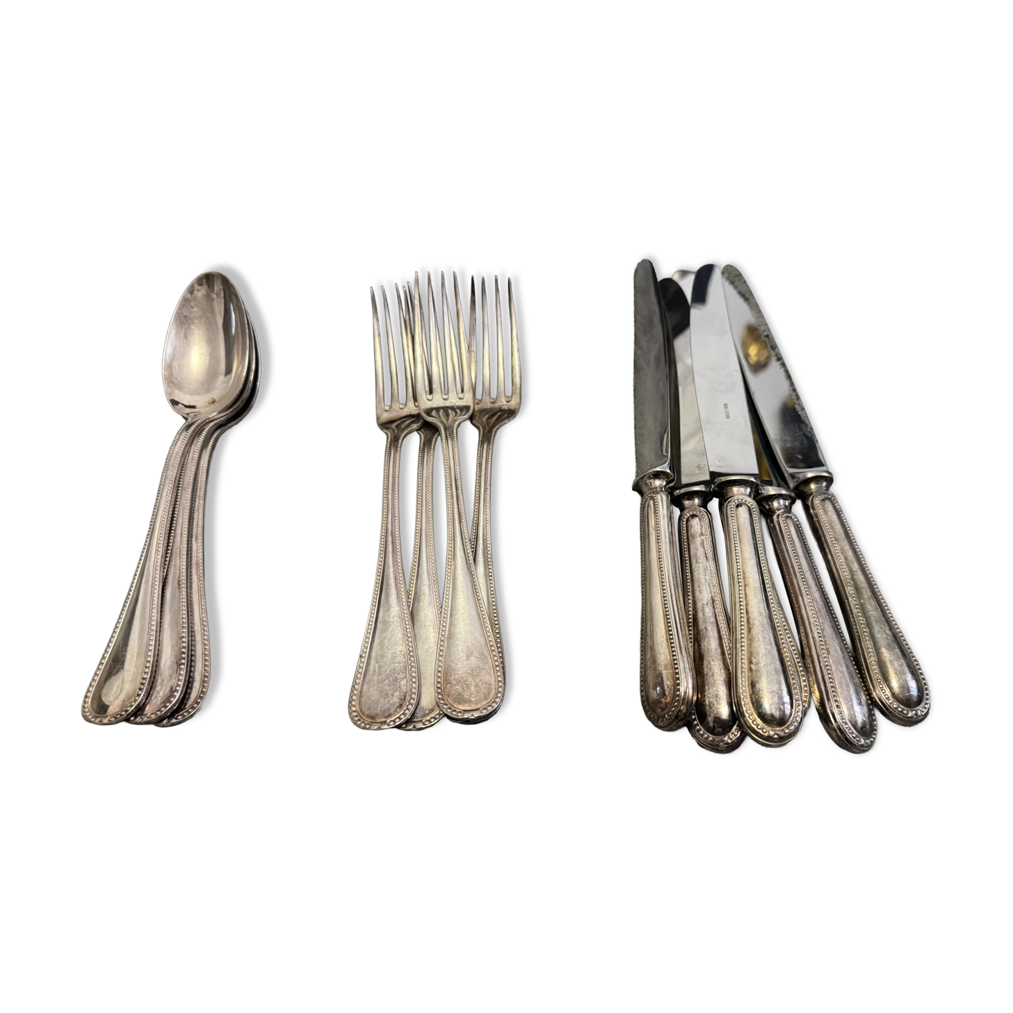 14 place settings Ercuis silver-plated – model Pearls