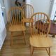 4 Scandinavian Windsor chairs in solid beech 1970s