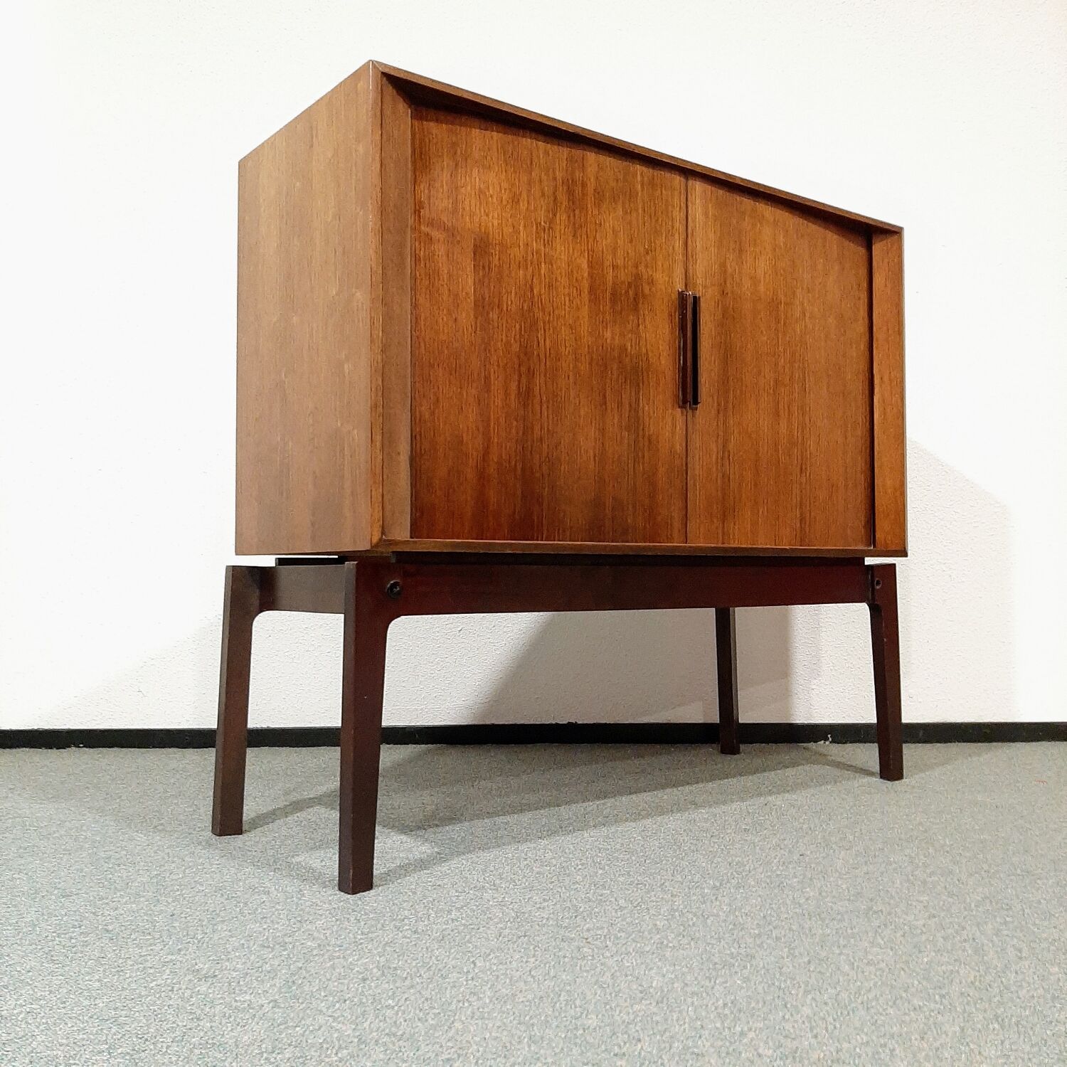 Mid-century audio cabinet with sliding door