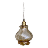 Vintage globe pendant light in amber glass