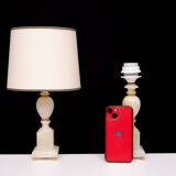 small Marble Table lamps Hollywood Regency 1970s Italy