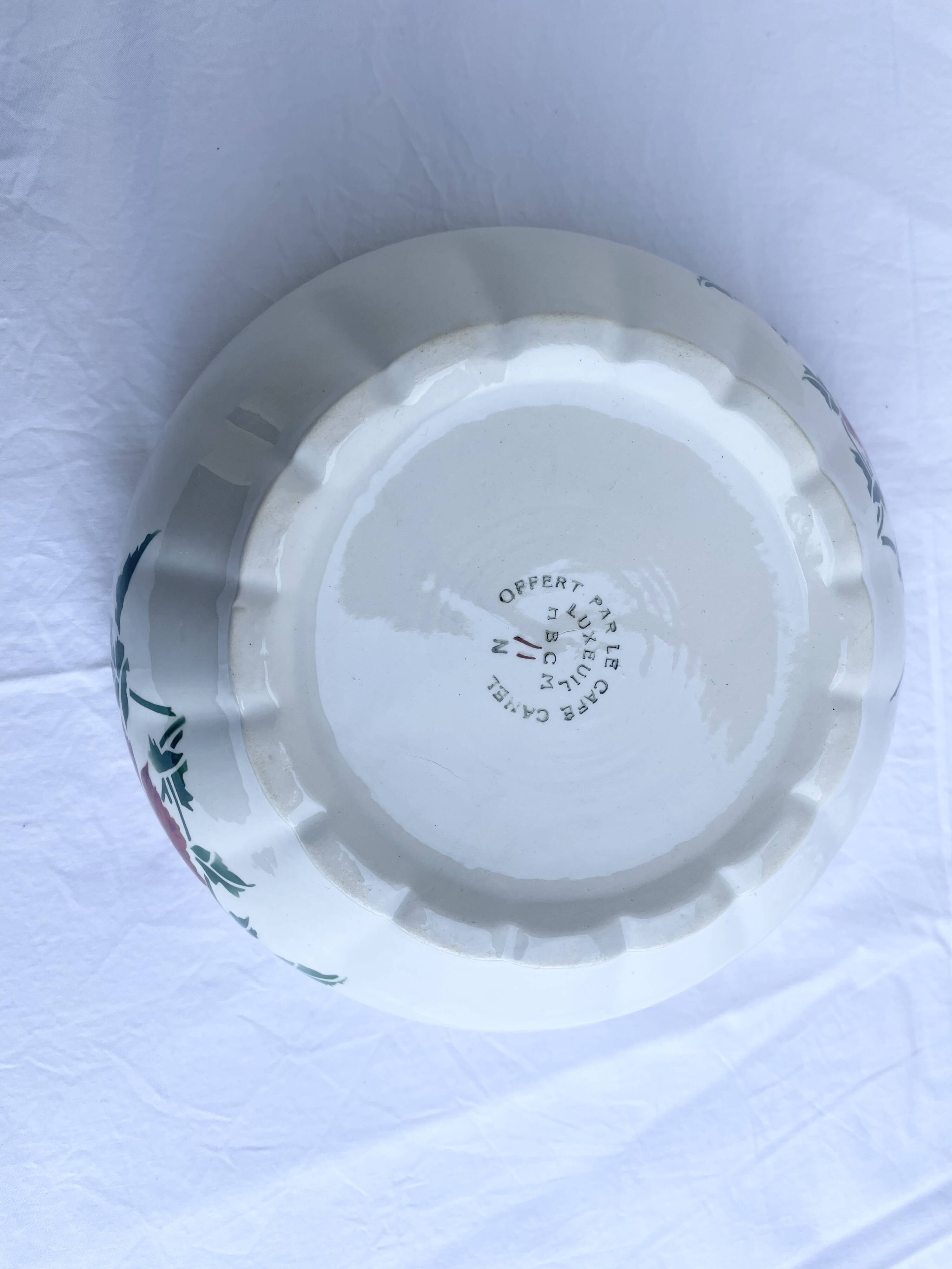 Vintage salad bowl HBCM Luxeuil model opaque porcelain