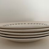 5 assiettes plates Longwy
