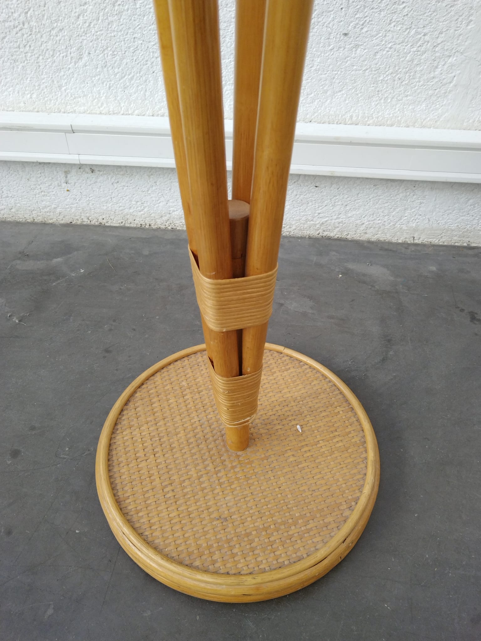 Rattan coat rack
