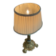 Antique, lamp, bronze, candle holder, gold, cloisonné enamel, ecru white lampshade, flower decor, leaf