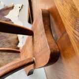 Brutalist wooden bench