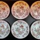 Sarreguemines Minton 252 set of 6 plates + 1 gift, 21 cm diameter