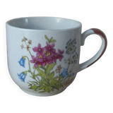 Ancienne tasse fleurie en céramique vintage