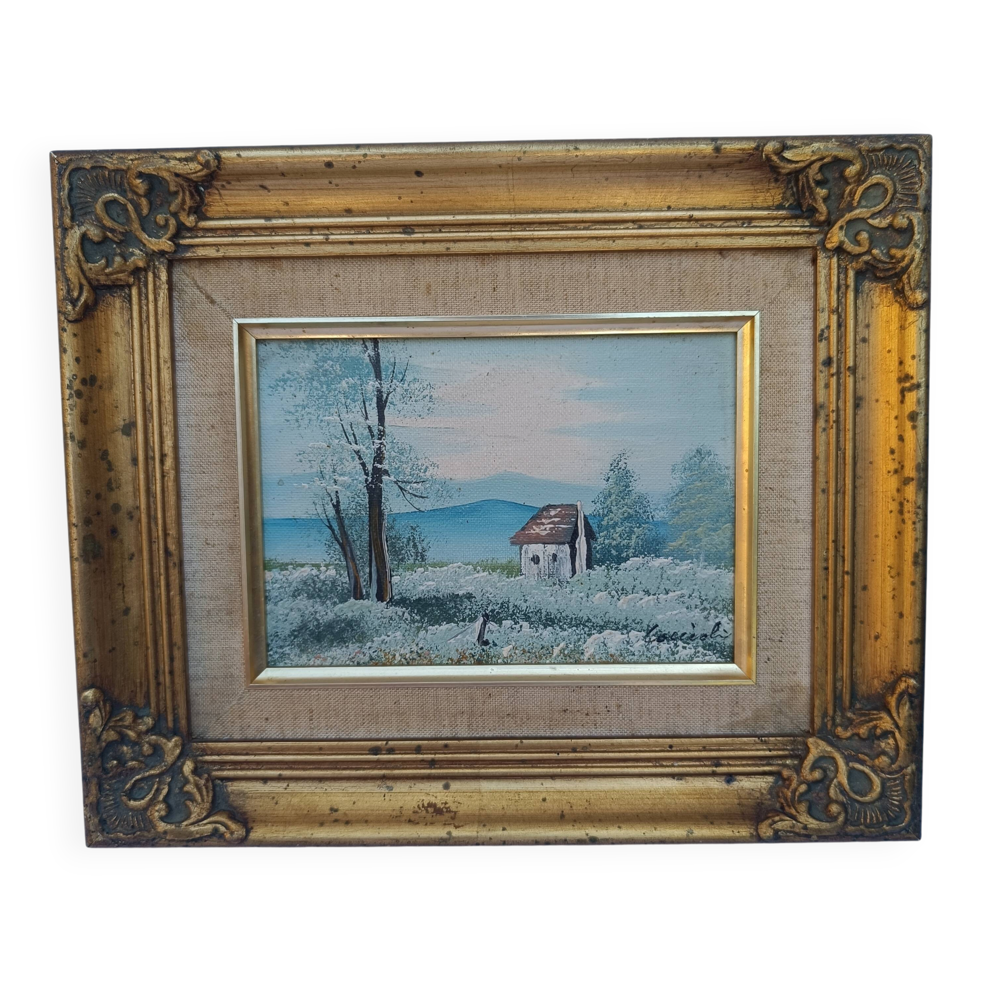 Small old painting signed