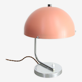 Mid-century pink sphere table lamp