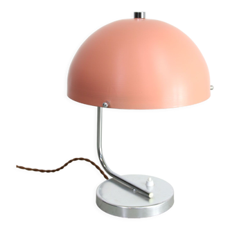 Mid-century pink sphere table lamp