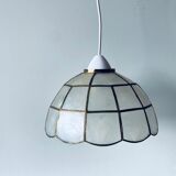 Vintage mother-of-pearl and brass pendant lamp