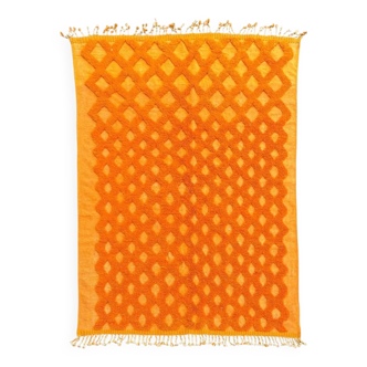 Berber beni m'rirt rug in orange wool