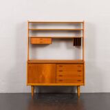 Danish vintage teak bookcase with a hidden desk, 1960s
