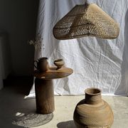 Suspension or rattan lampshade in the shape of a cloud or flattened bubble D60 H35
